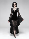 Dark and Elegant Lace Velvet Dress