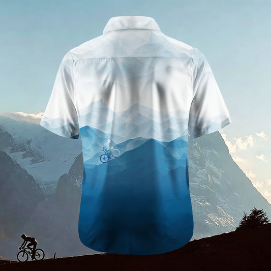 Sublimation Mountain Dreamy Morning Lapel Hawaiian Shirt