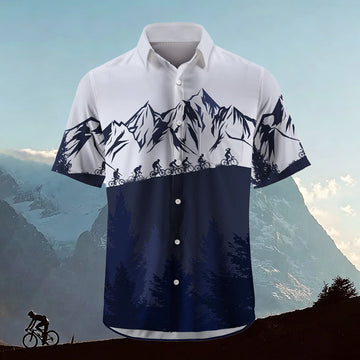 Sublimation Men's Snow Mountain Lapel Hawaiian Shirt