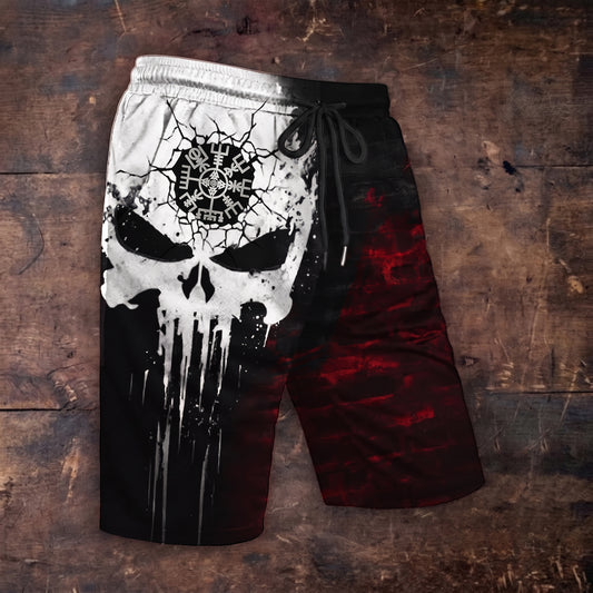 Viking Totem Dark Skull Casual Shorts