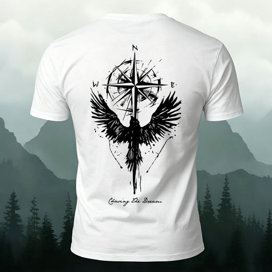 Phoenix Compass Print Casual Cotton T-Shirt