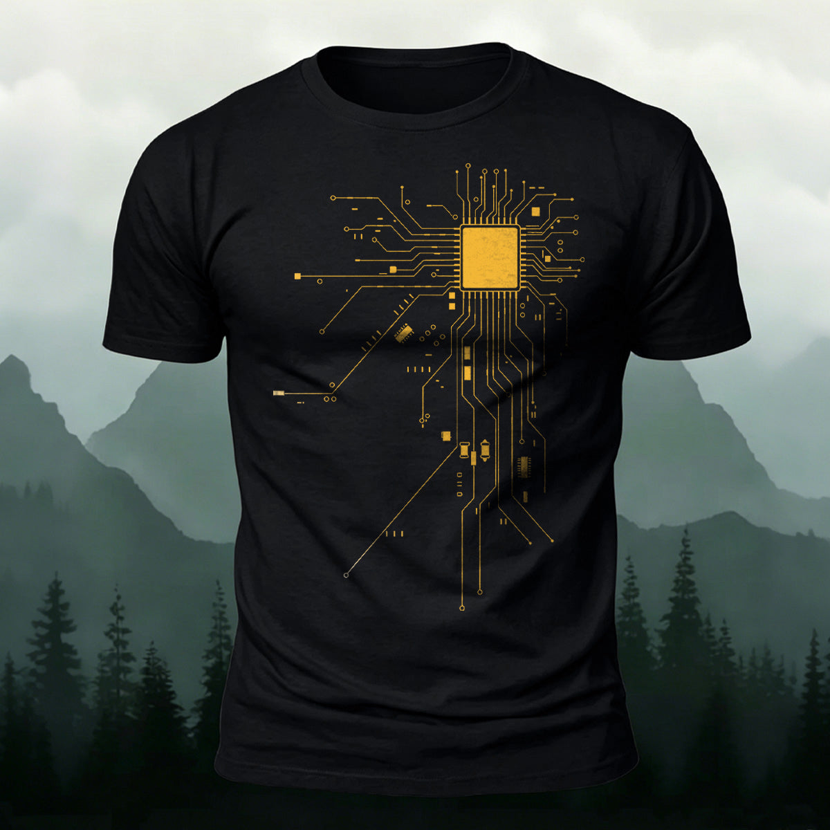 Circuit Pattern Trend Premium Cotton T-Shirt