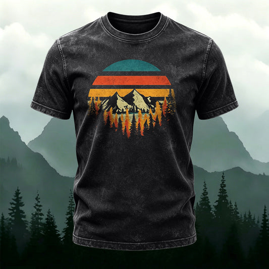 Colorful Landscape Print Ultra-soft Fabric Comfortable T-Shirt