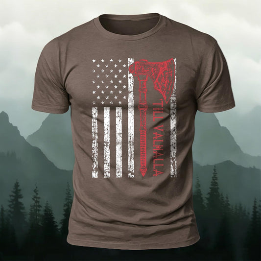 Soft Cotton Creative Flag-Print Casual T-Shirt