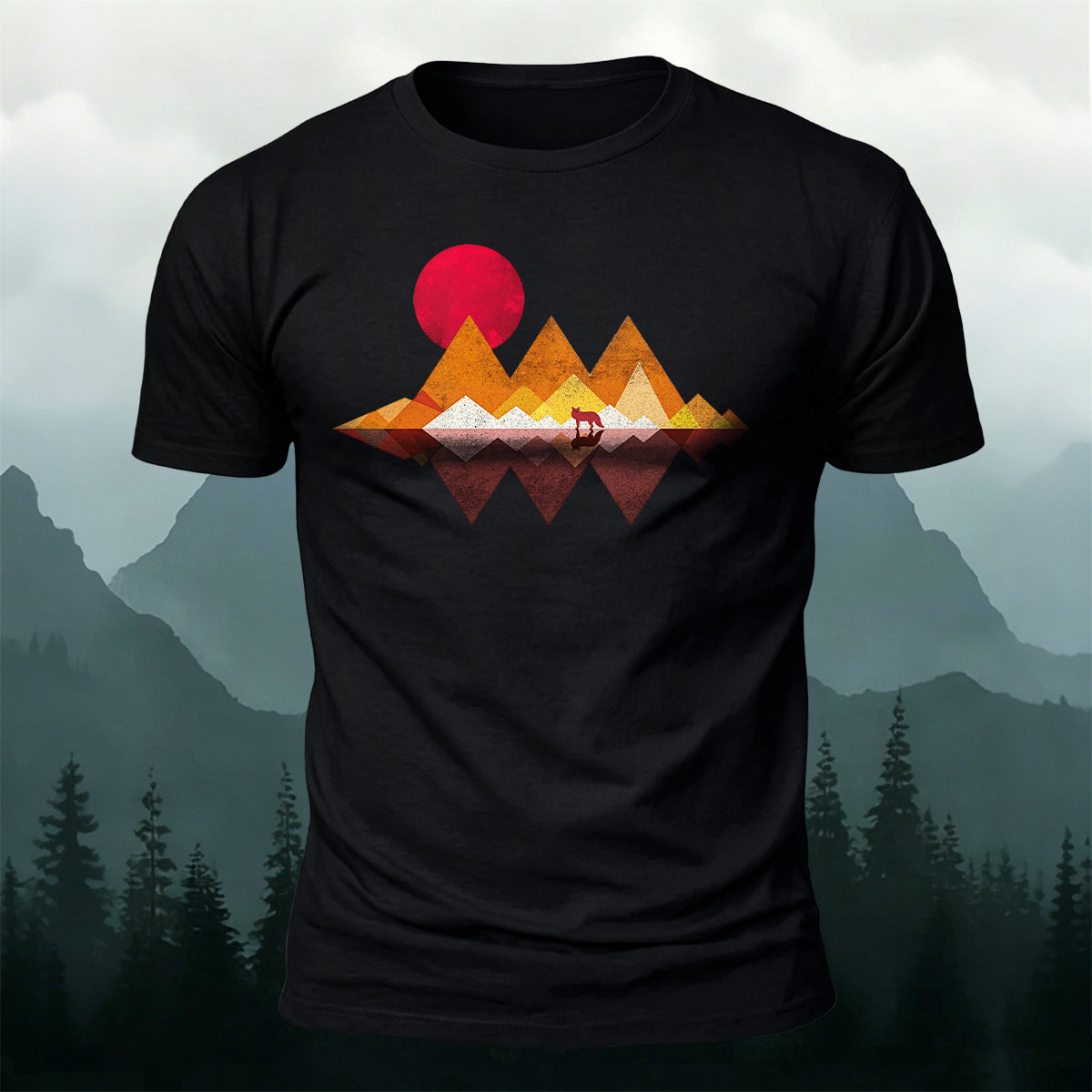 Geometric Mountain Minimalist Natural Breathable T-Shirt