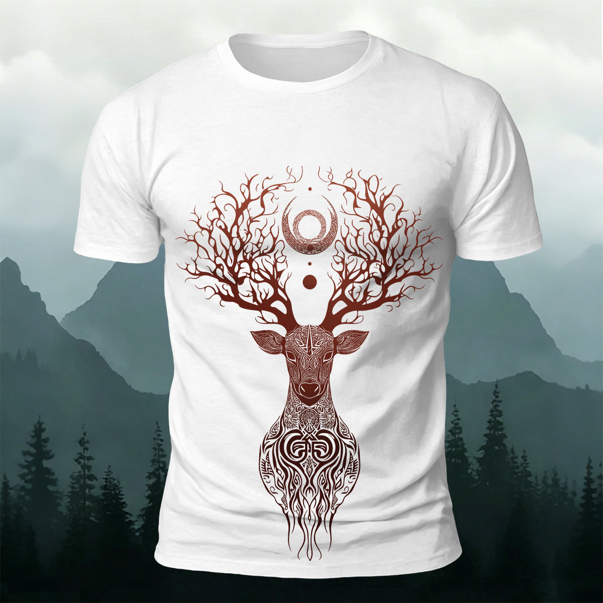Mysterious Totem Deer Casual Skin-Friendly Tee