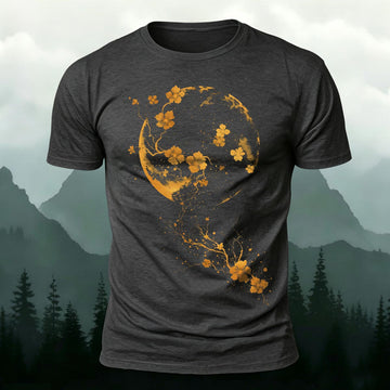 DTG Golden Flower Moon Printed T-Shirt