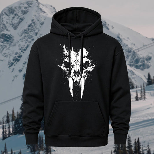 Saber-Toothed Bone Printed Hoodie Sweatshirt