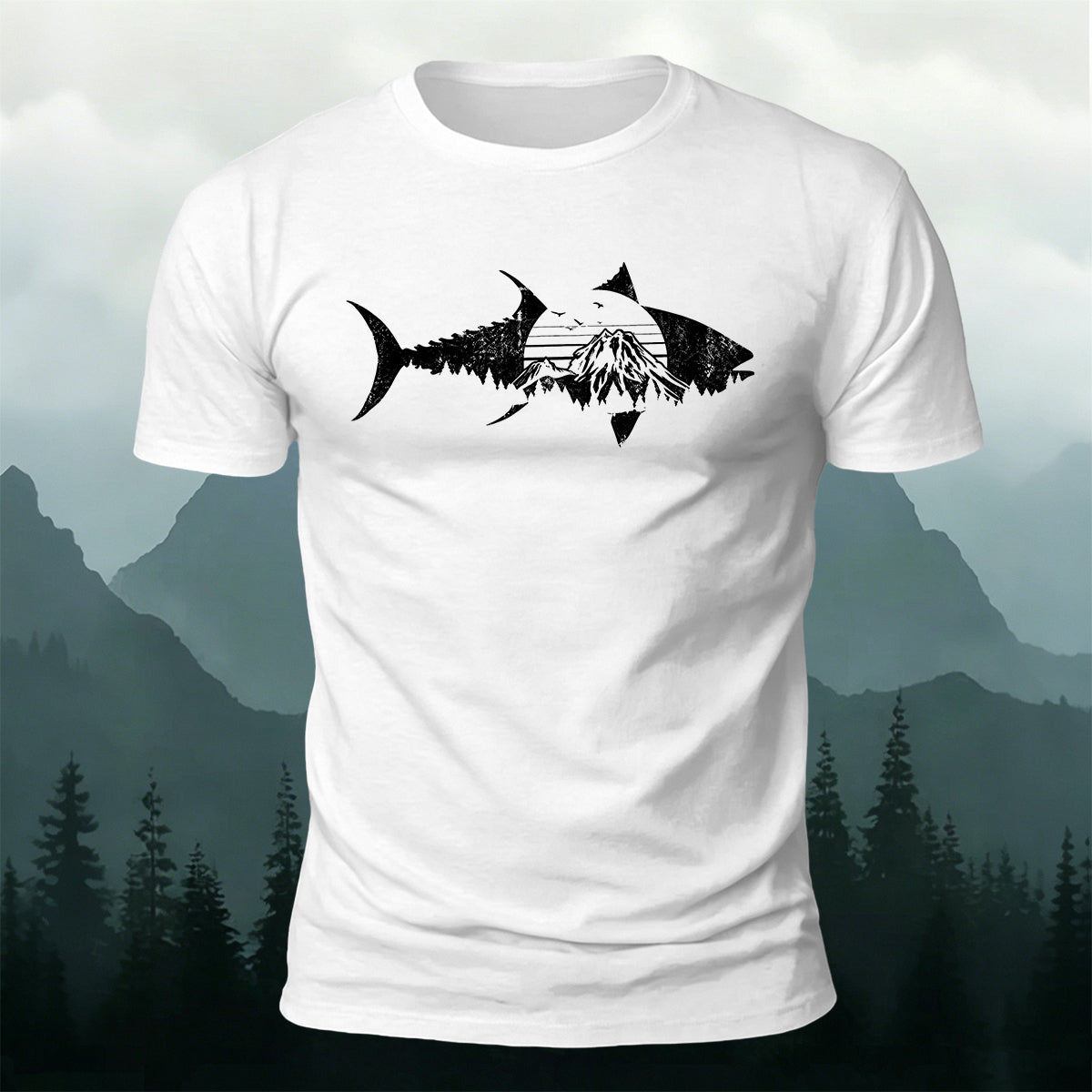 Minimalist Fish Outdoor Casual Breathable Tee
