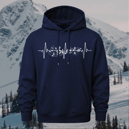 Music Note Printed Casual Hoodie Sweatshirt