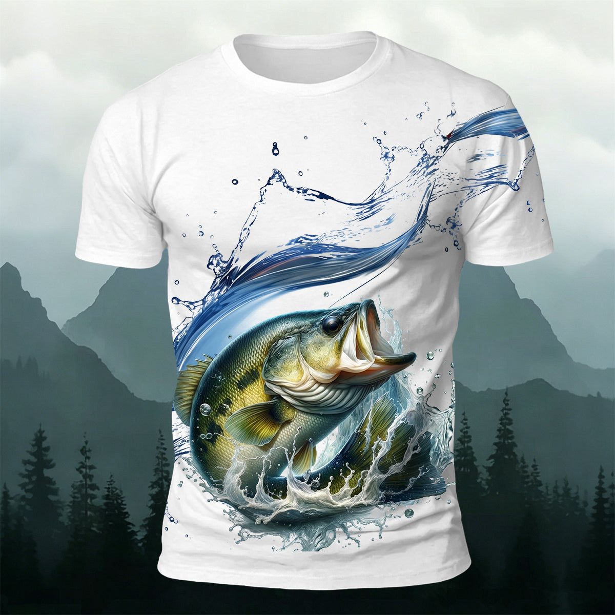 Seafood Print Casual Skin-Friendly Cotton T-Shirt