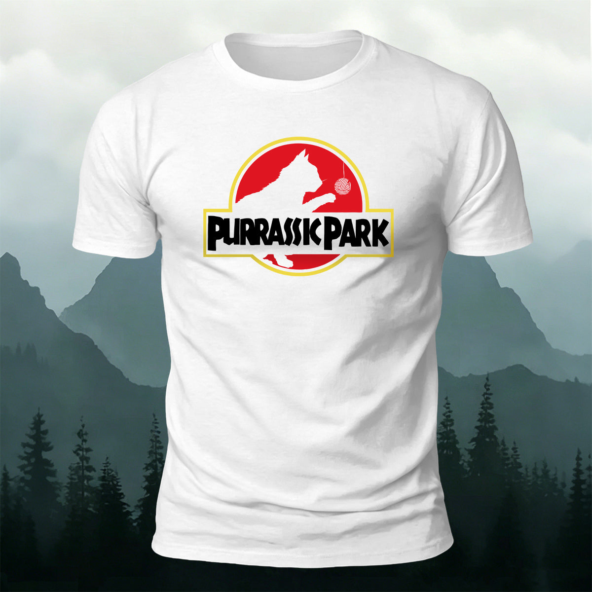 Combed Cotton Purrassk Park Crew Neck T-Shirt