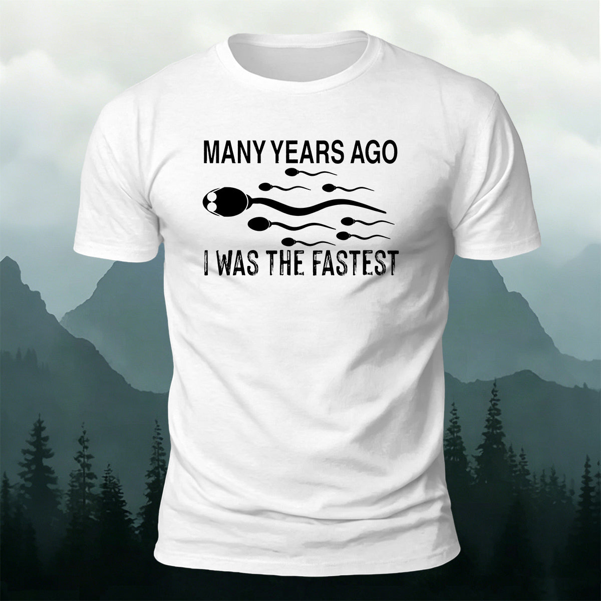 100% Cotton Fastest Tadpole Print Casual T-Shirt