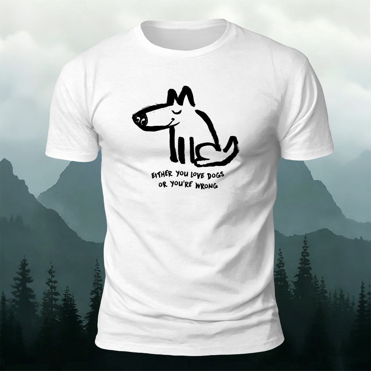100% Cotton Dog-Themed Casual Crew-Neck T-Shirt