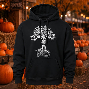 Skeleton Tree & Roots Halloween Printed Casual Hoodie Sweatshirt
