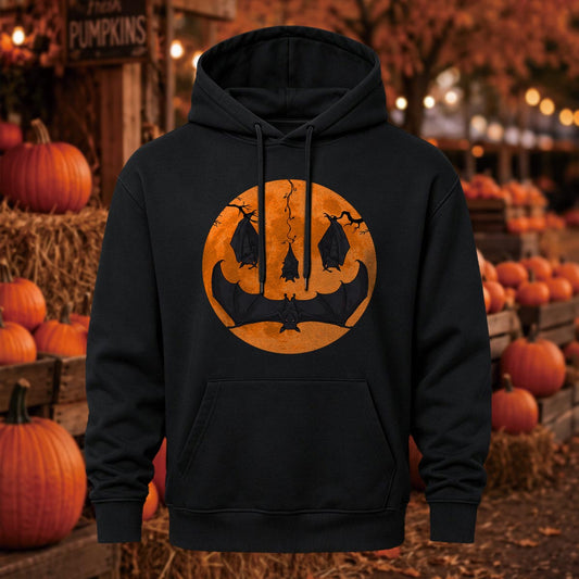 Halloween Bats Moon Printed Casual Hoodie Sweatershirt
