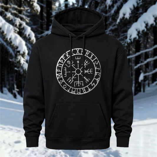 Viking Totem Circle Printed Hoodie Sweatshirt