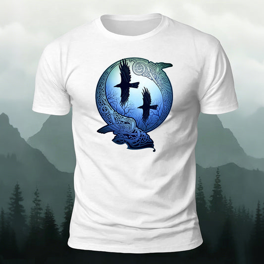 Combed Cotton Mysterious Eagle Circular Totem T-Shirt
