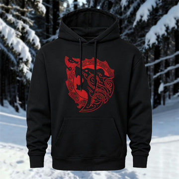 Viking Roaring Bear Totem Printed Hoodie Sweatshirt