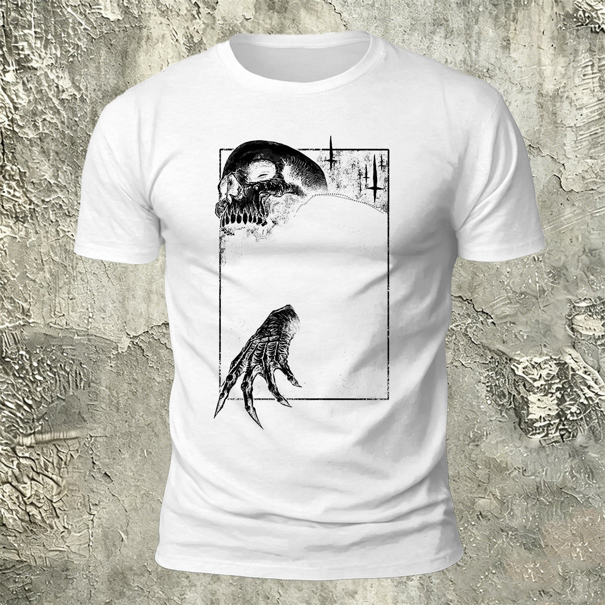 Dark Skull Print Casual 100% Cotton T-Shirt
