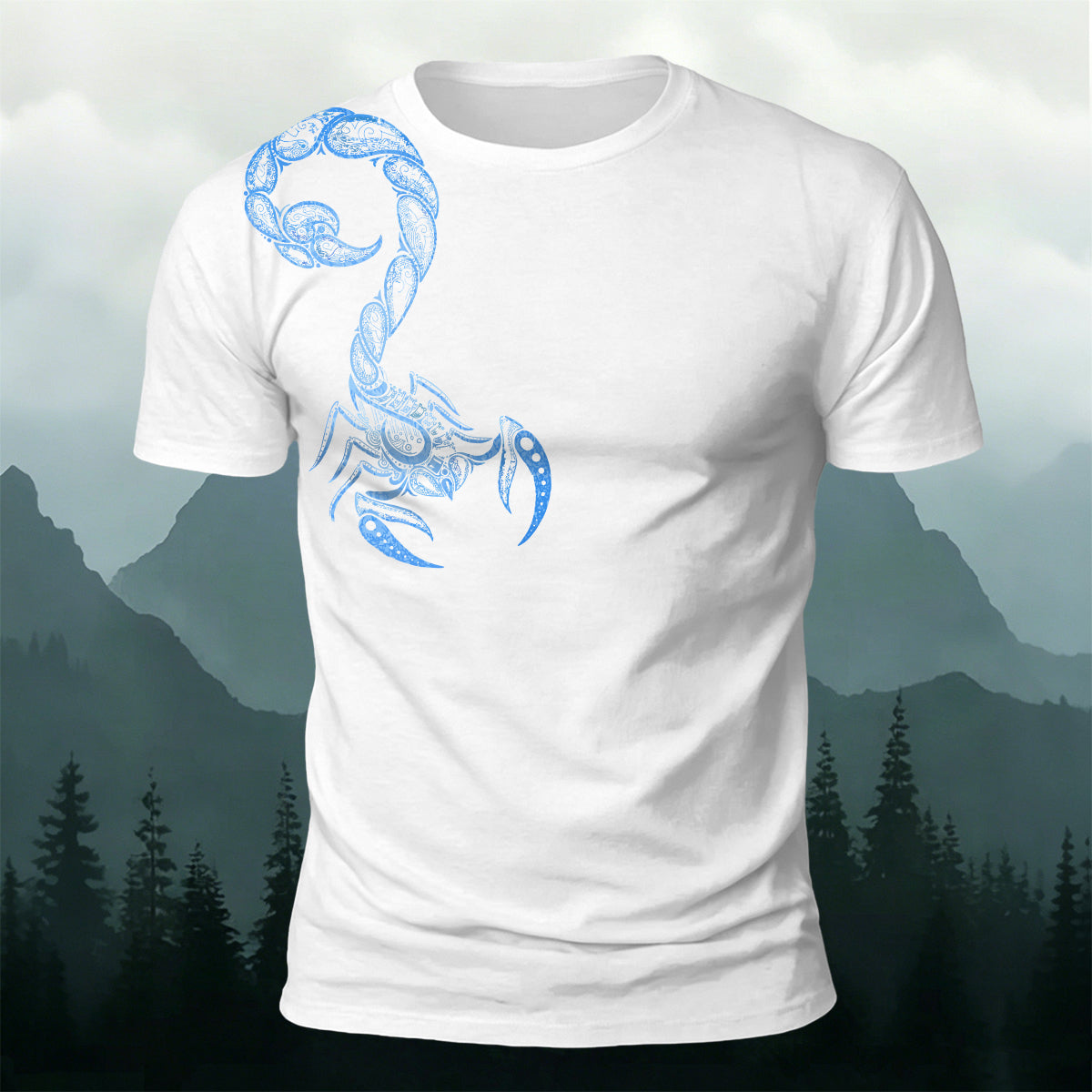 Scorpion Viking Mythology Print Casual Cotton T-Shirt