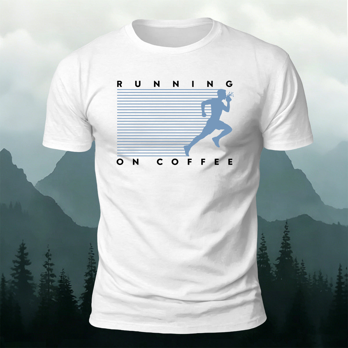Running Print Classic Casual Skin-Friendly T-Shirt
