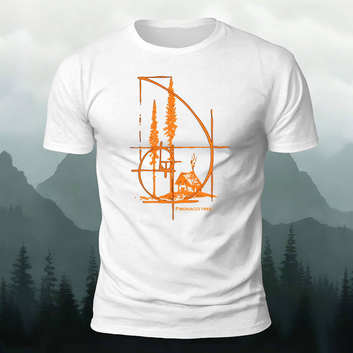 Tree Landscape Minimalist Outdoor Casual T-shirt