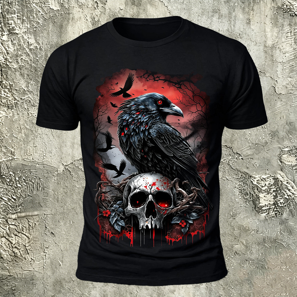 Dark Skull Print Street Casual Comfortable T-Shirt