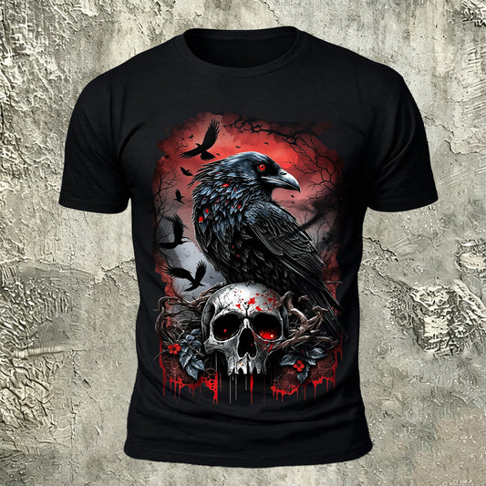 Dark Skull Print Street Casual Comfortable T-Shirt