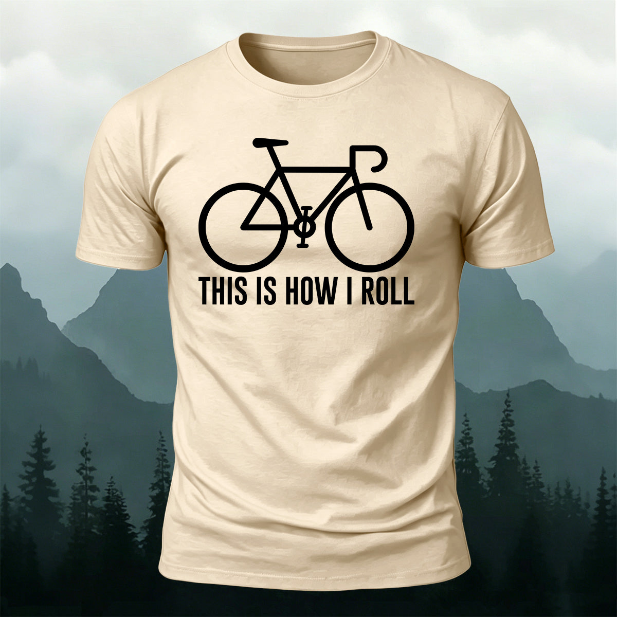 Simple Bicycle Graphic Casual Premium Cotton Tee