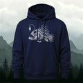 Cotton Blend Minimalist Lantern Fish Casual Hoodie