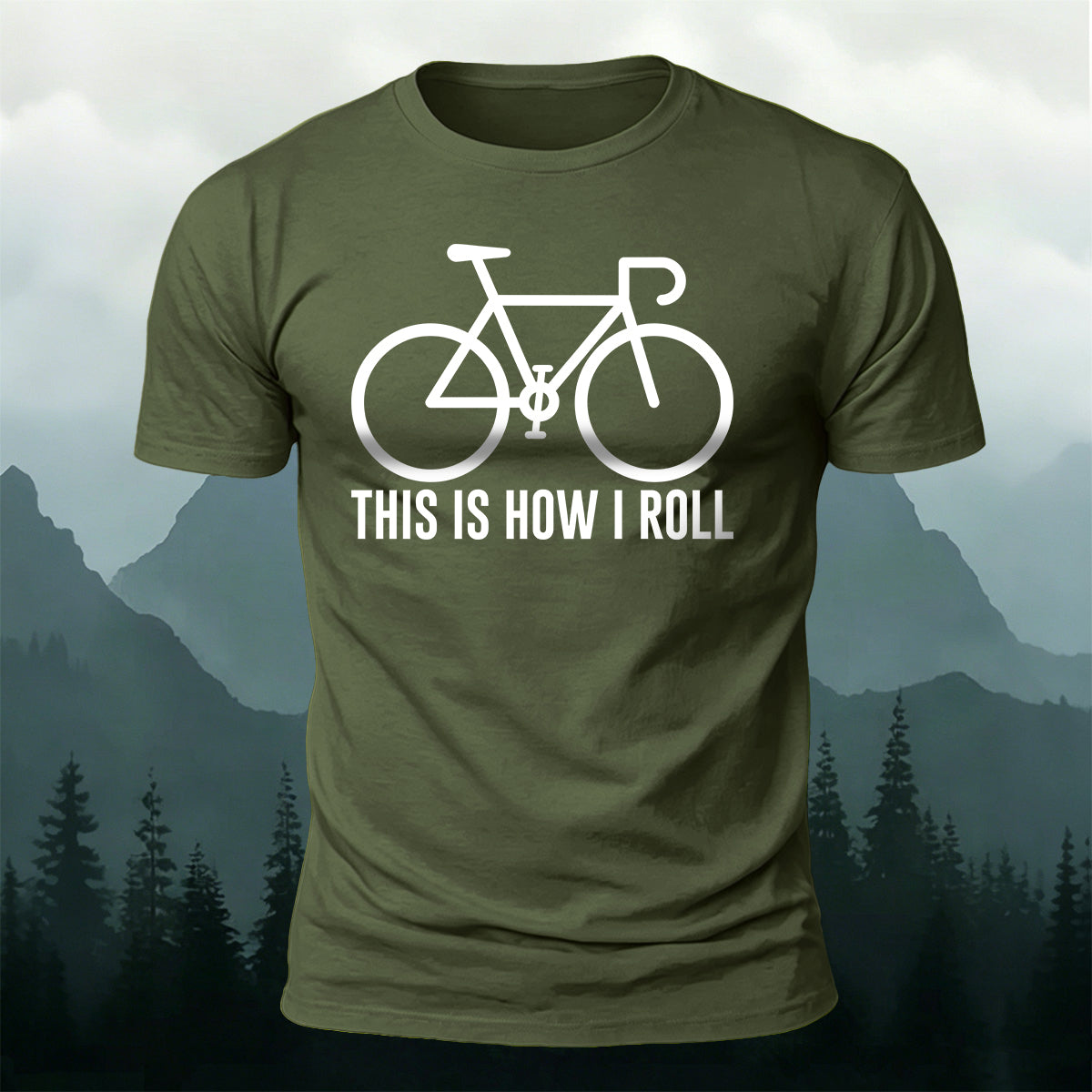 Simple Bicycle Graphic Casual Premium Cotton Tee
