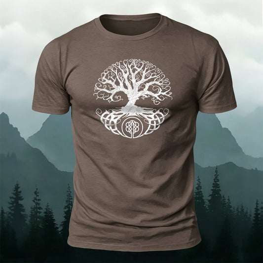 Soft Cotton Viking World Tree Totem T-Shirt