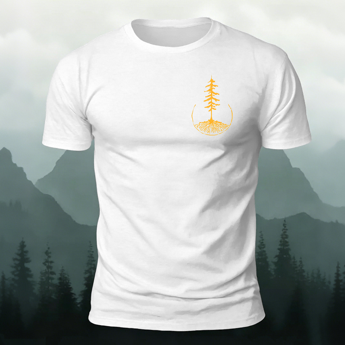 Minimalist Tree Pattern Casual Breathable T-Shirt