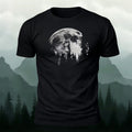 Moon Print Combed Cotton Casual T-Shirt Black