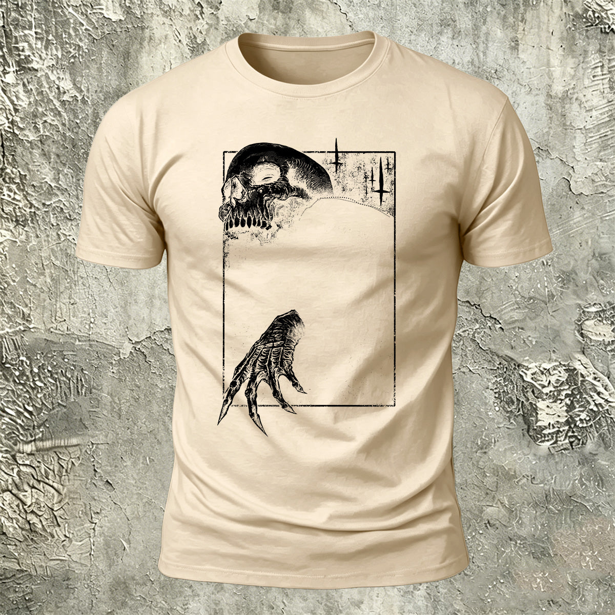 Dark Skull Print Casual 100% Cotton T-Shirt