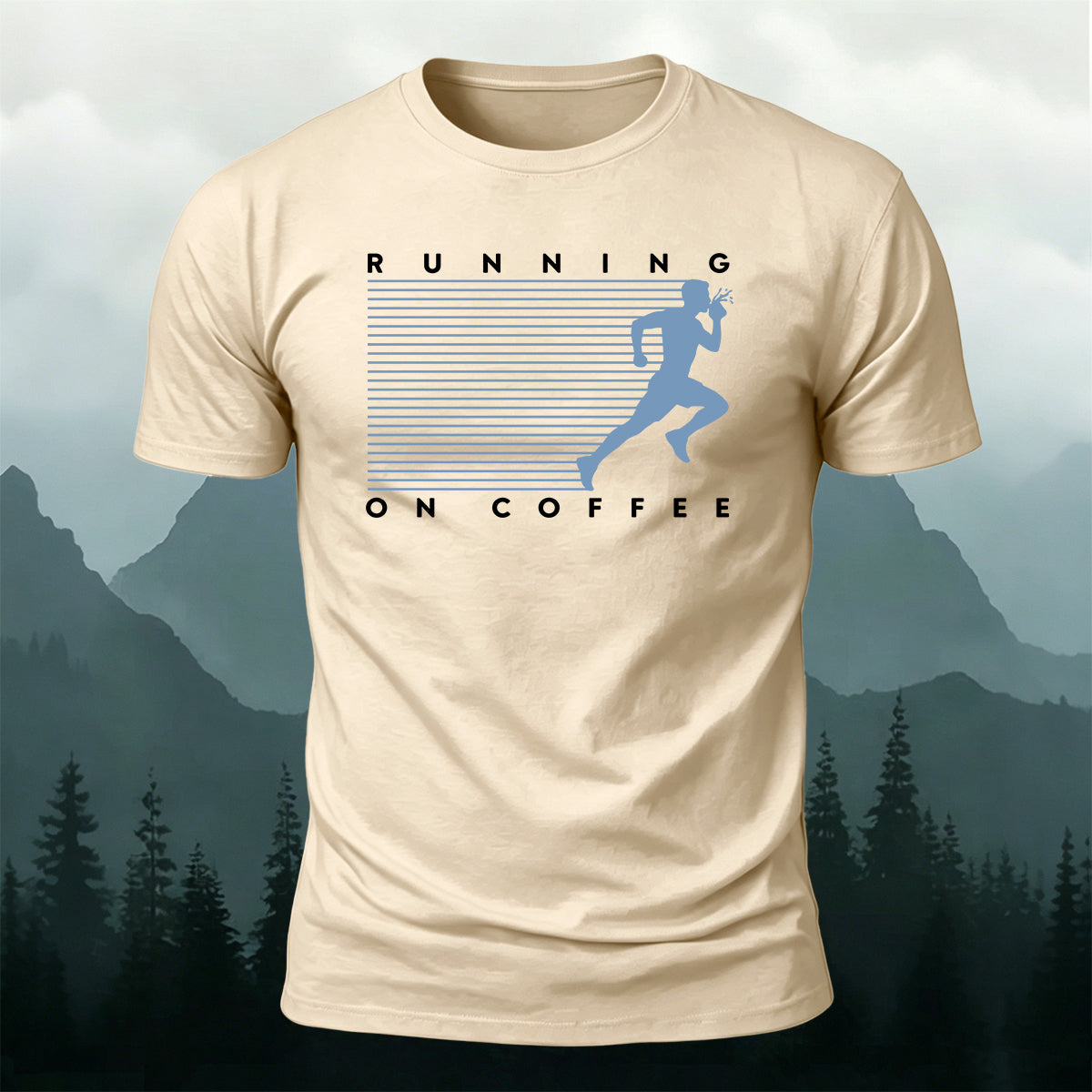 Running Print Classic Casual Skin-Friendly T-Shirt
