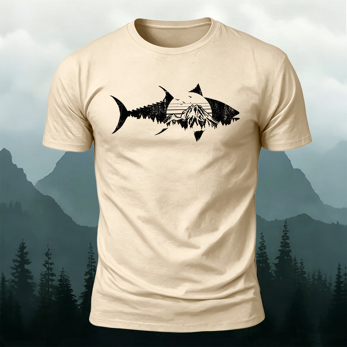 Minimalist Fish Outdoor Casual Breathable Tee
