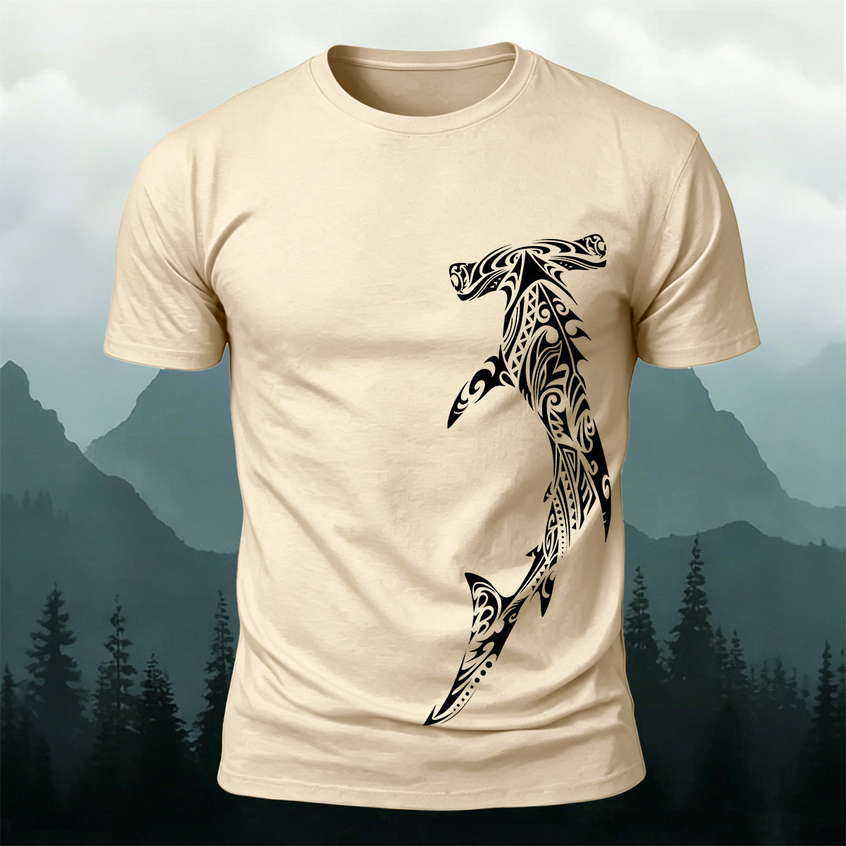 Tribal Hammerhead Shark Fashion Breathable Tee