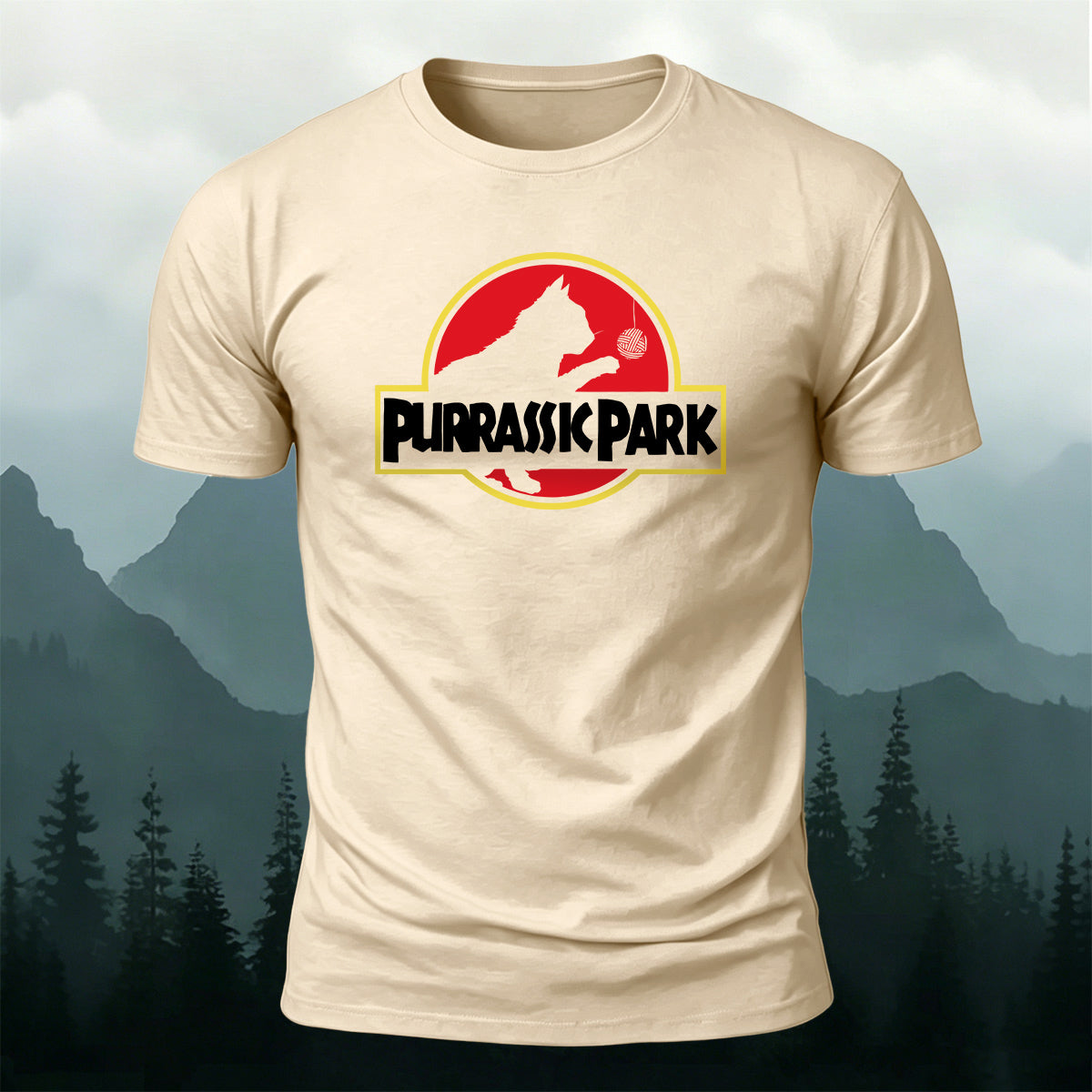 Combed Cotton Purrassk Park Crew Neck T-Shirt