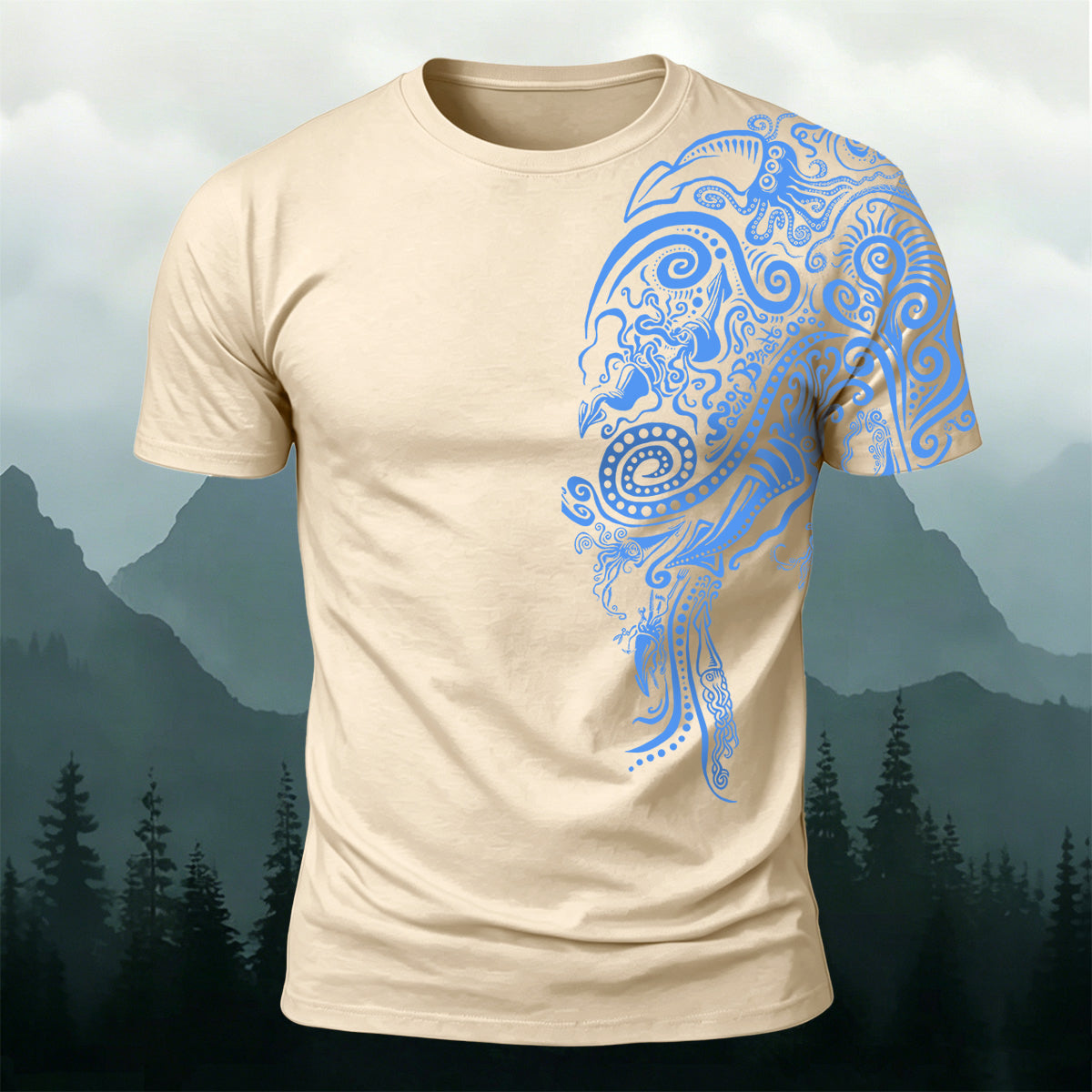 Marine Animal Graphic Fashion Casual T-Shirt