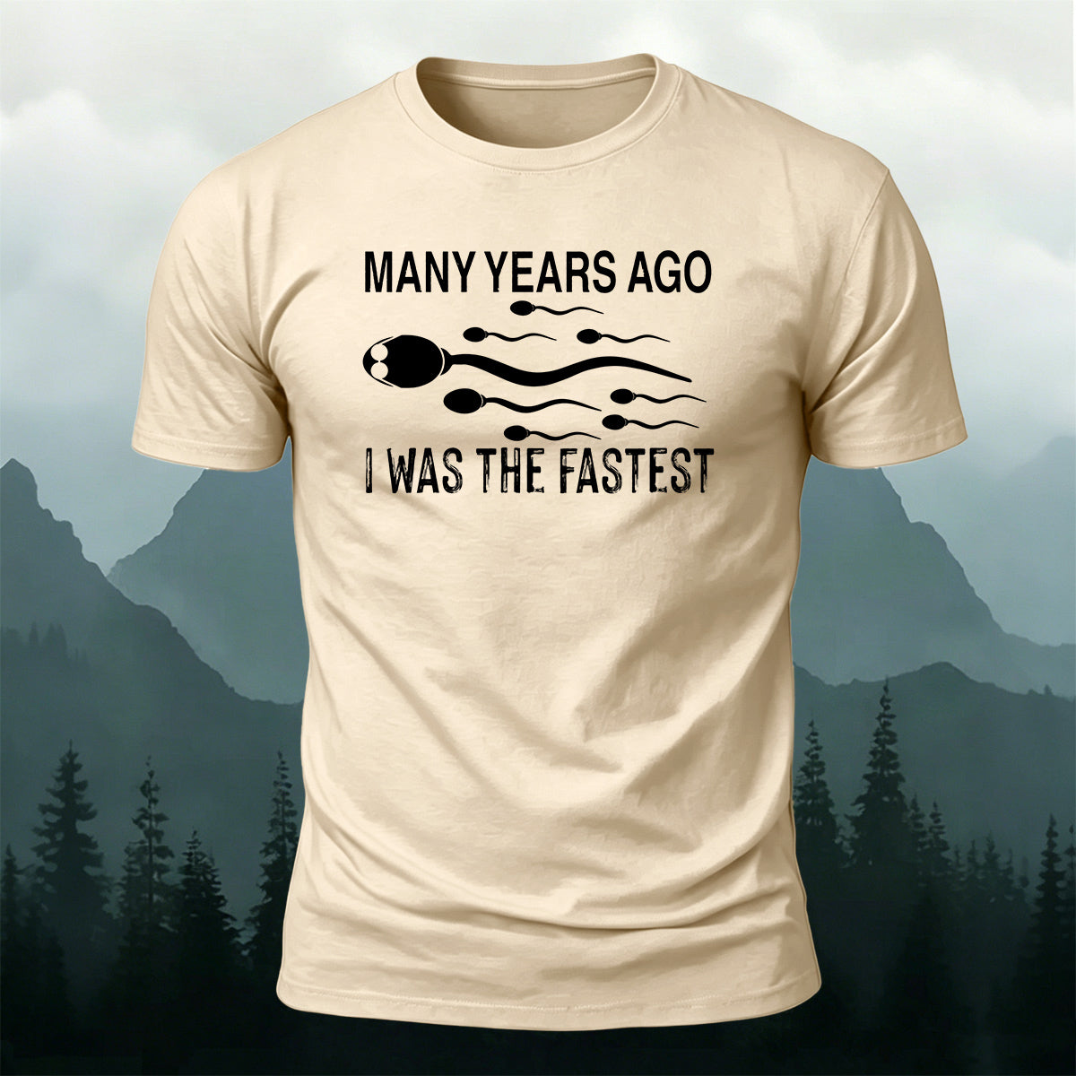 100% Cotton Fastest Tadpole Print Casual T-Shirt