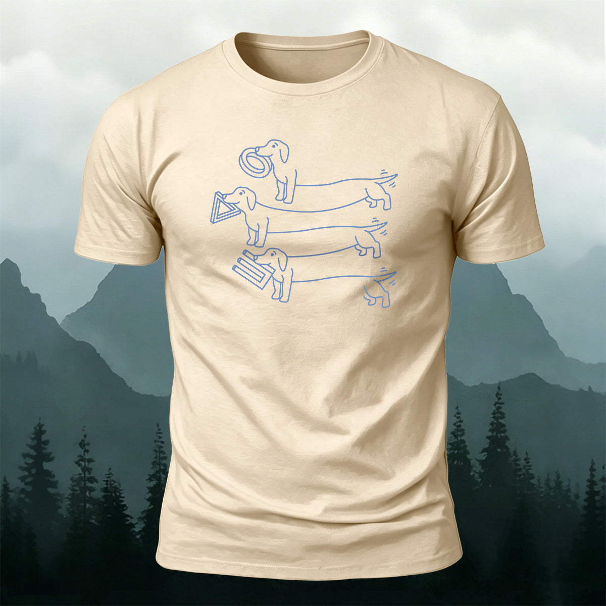 100% Cotton Cute Puppy Graphic Casual T-Shirt