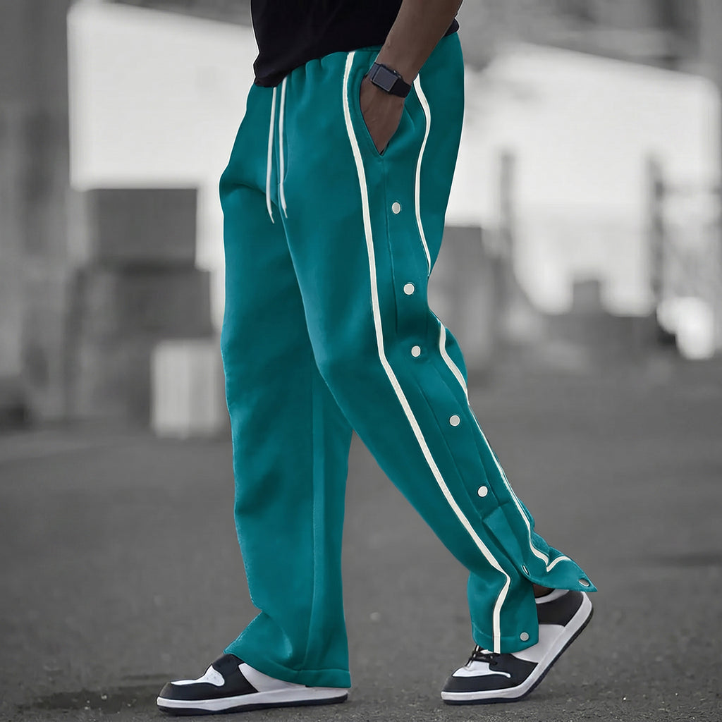 Buttoned Trendy Trend Retro Casual Jogger Pants