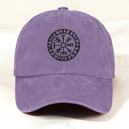 Viking Totem Print Casual Washed Cap