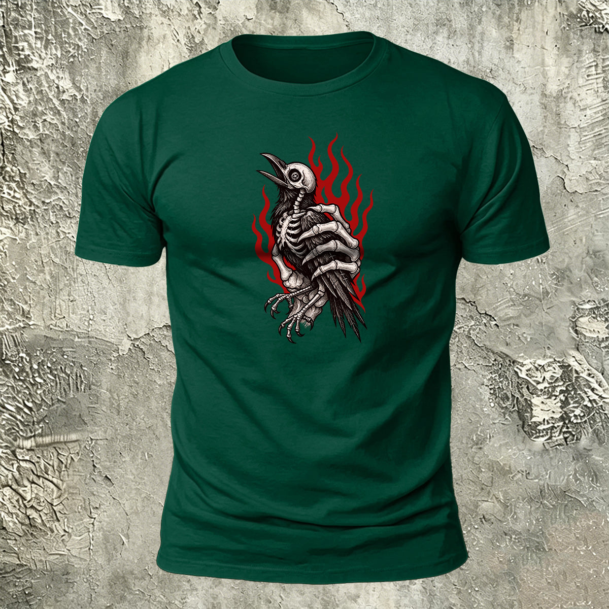 Bird Skull Natural Casual 100% Cotton T-Shirt