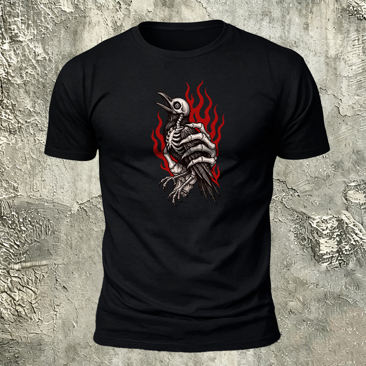 Bird Skull Natural Casual 100% Cotton T-Shirt