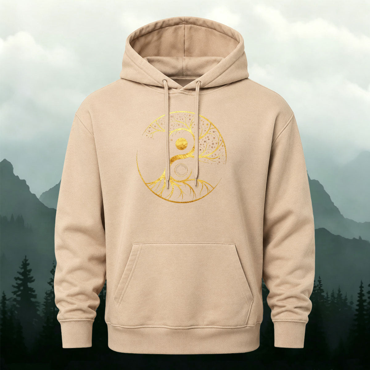Cotton Blend Creative Artistic Tree Comfortable Hoodie