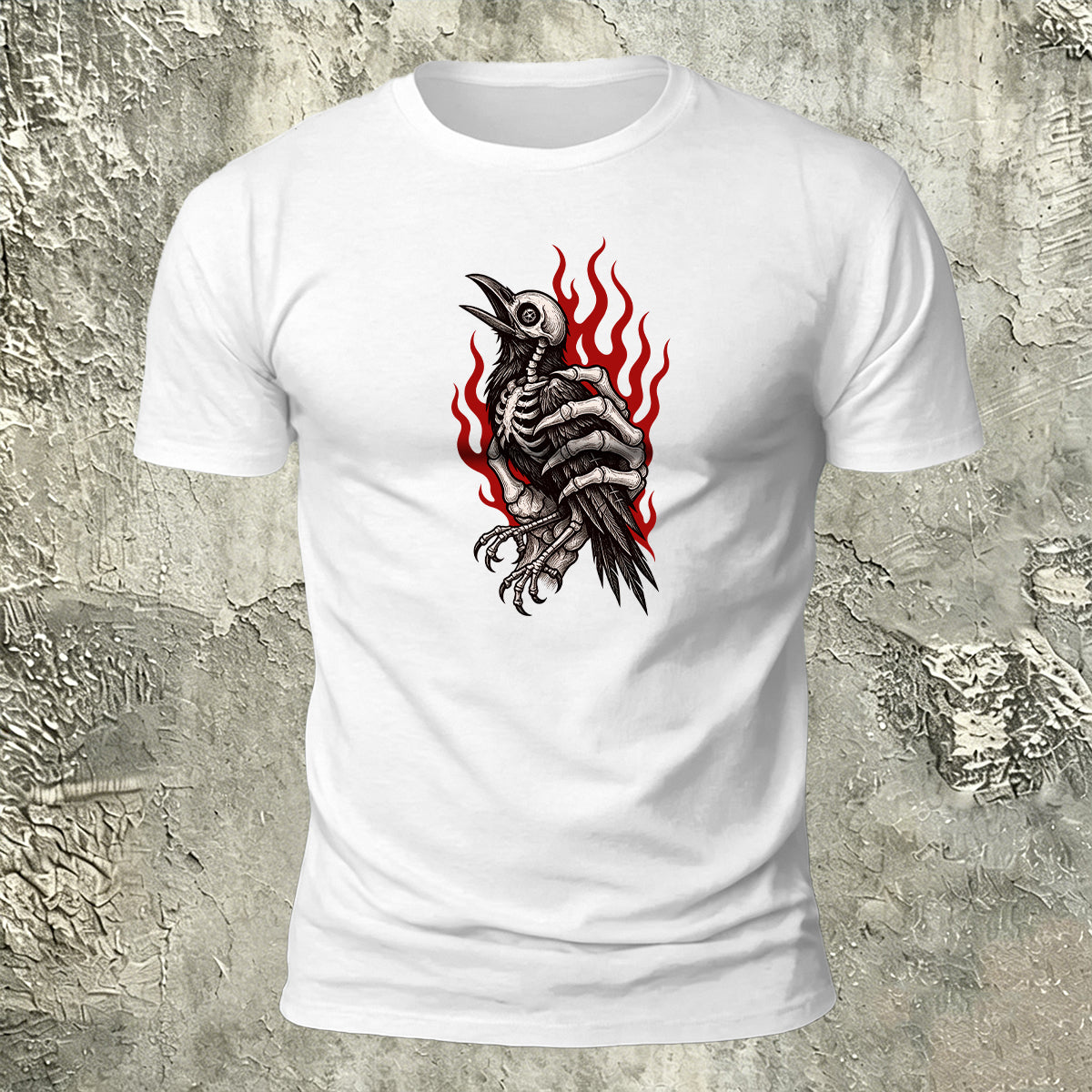 Bird Skull Natural Casual 100% Cotton T-Shirt