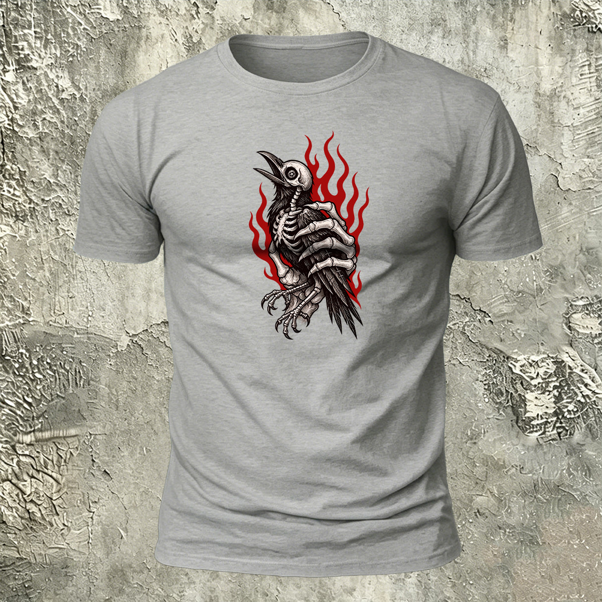 Bird Skull Natural Casual 100% Cotton T-Shirt